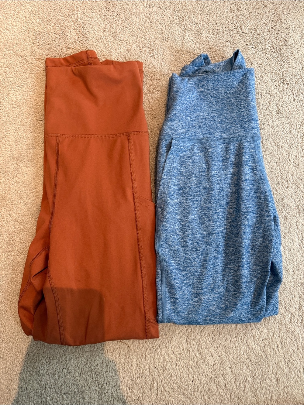 American Eagle Outfitters Rust Orange & Heather Blue High-Rise Leggings Set